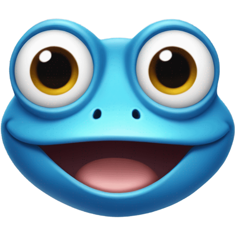 Crazy frog with a blue eyes emoji