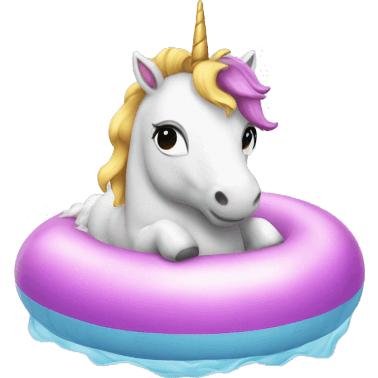 unicorn on a floaty emoji