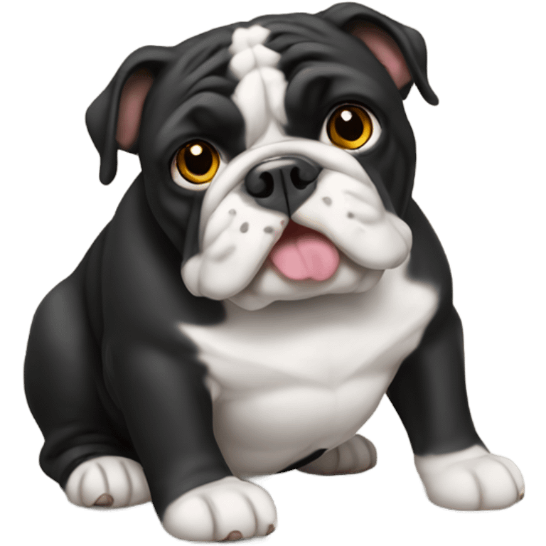 Black English bulldog emoji