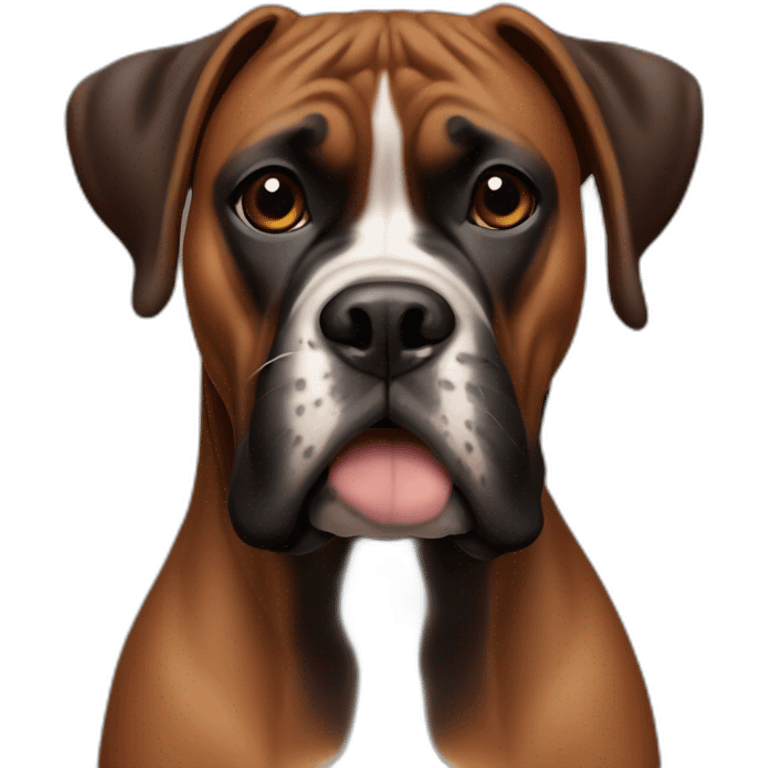 Brown and black boxer dog happy face emoji