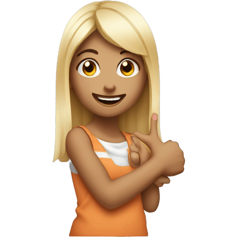 cute girl making thump emoji