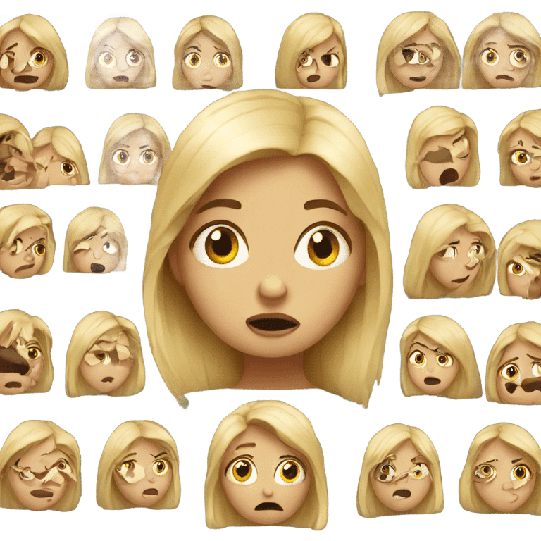 Confused blonde girl  emoji