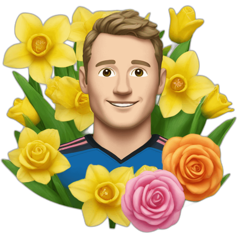 Jonathan Toews as rainbow seal with daffodils and roses emoji