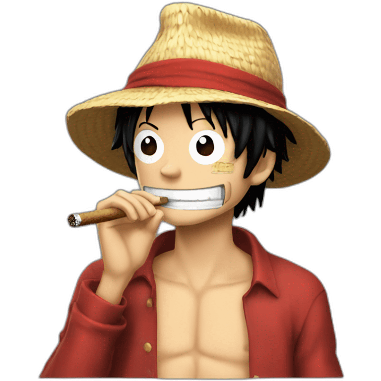 Luffy fumando un cigarrillo emoji