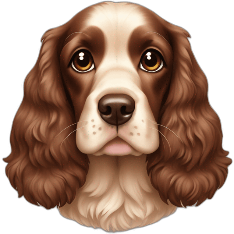 Cocker spaniel English chocolate & tan emoji