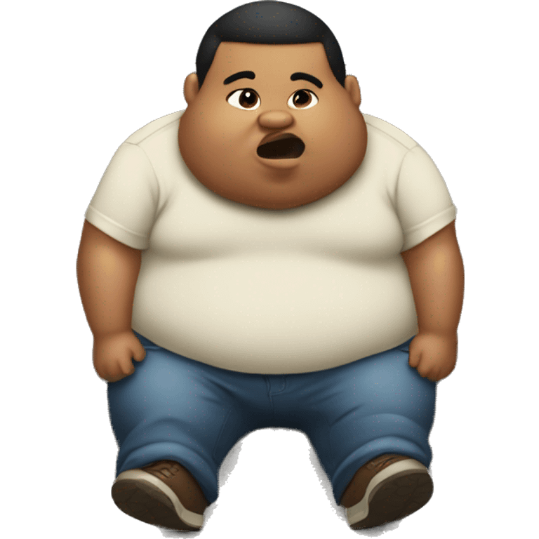 Fat boy kissing ground emoji