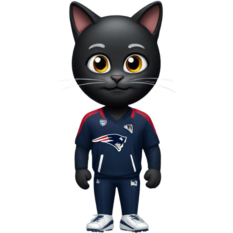 Black cat as New England Patriots Head Coach emoji