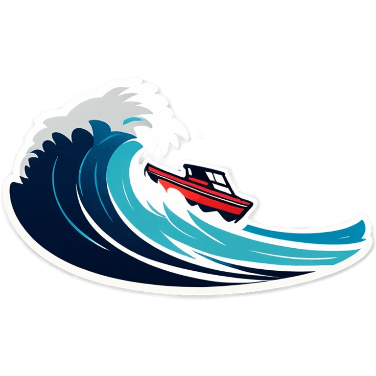 recreational boat in waves emoji