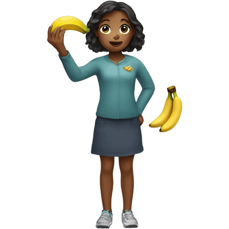 Girl with a banana in hand emoji