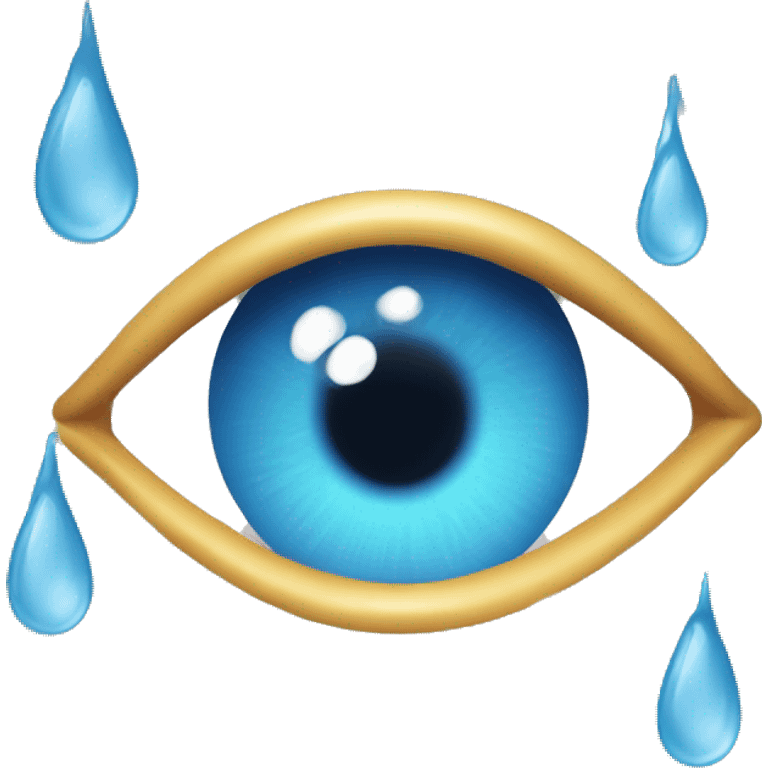 watery eye with hearth emoji