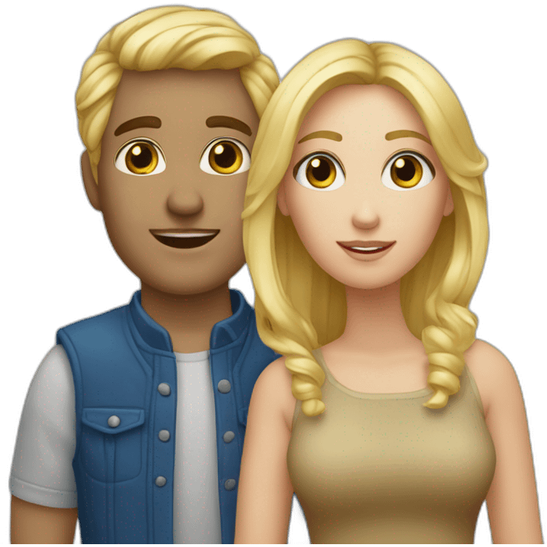 Couple blond aux yeux bleus emoji