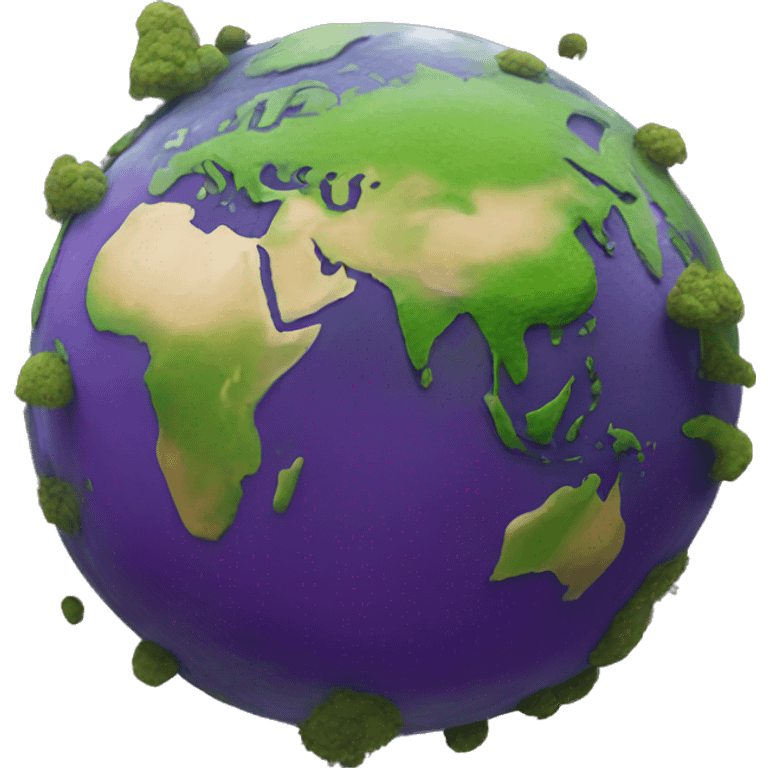 earth but some of the land is really polluted (polluted land is indicted as purple) emoji