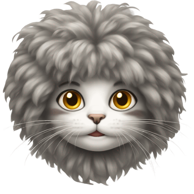 Cat with big wig on emoji