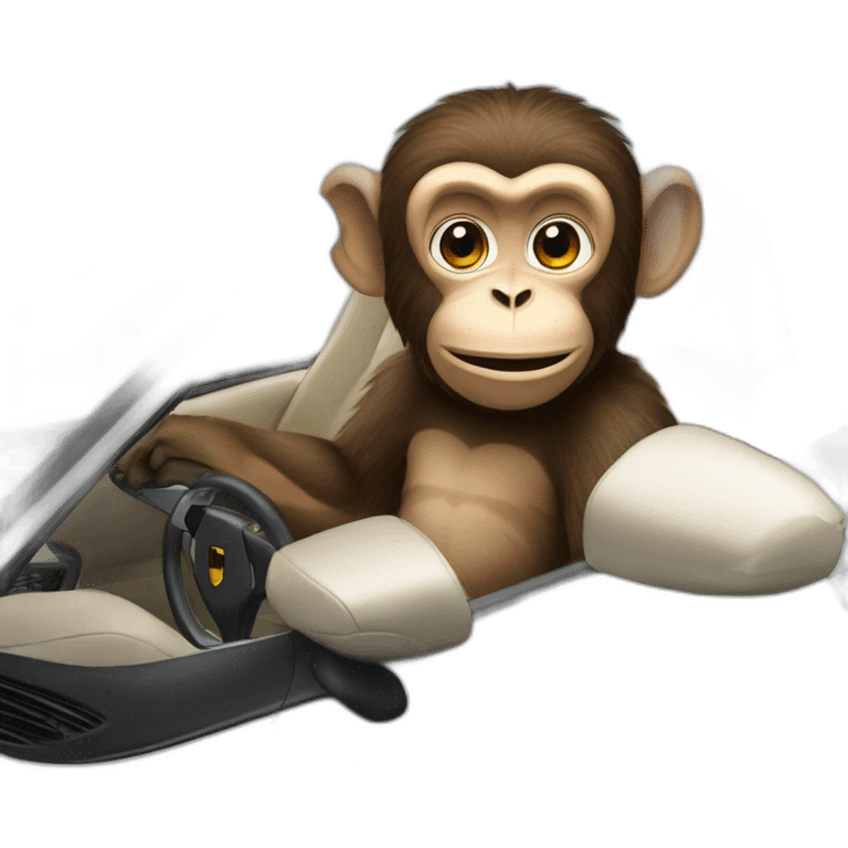 a monkey in a porsche 911 emoji