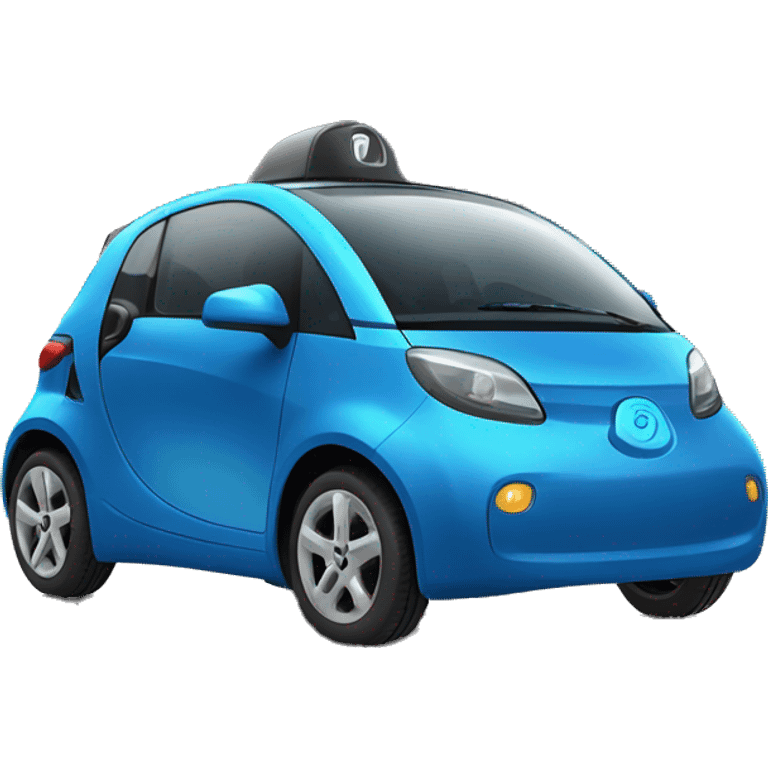 Blue Electric car smiling   emoji