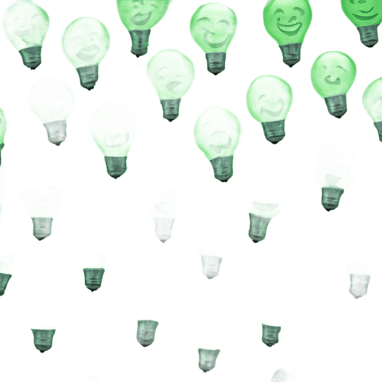 A green bulb smile emoji