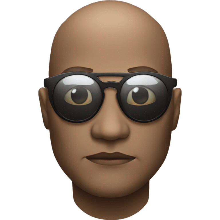 Morpheus, black, bald, round-rimmed glasses character from the movie The Matrix emoji emoji