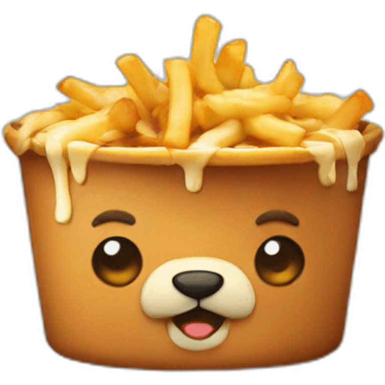 Poutine sur un ours emoji