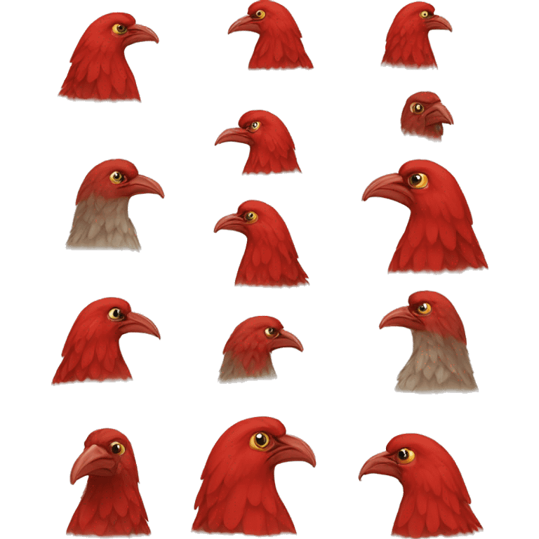 penna uccello rossa  emoji