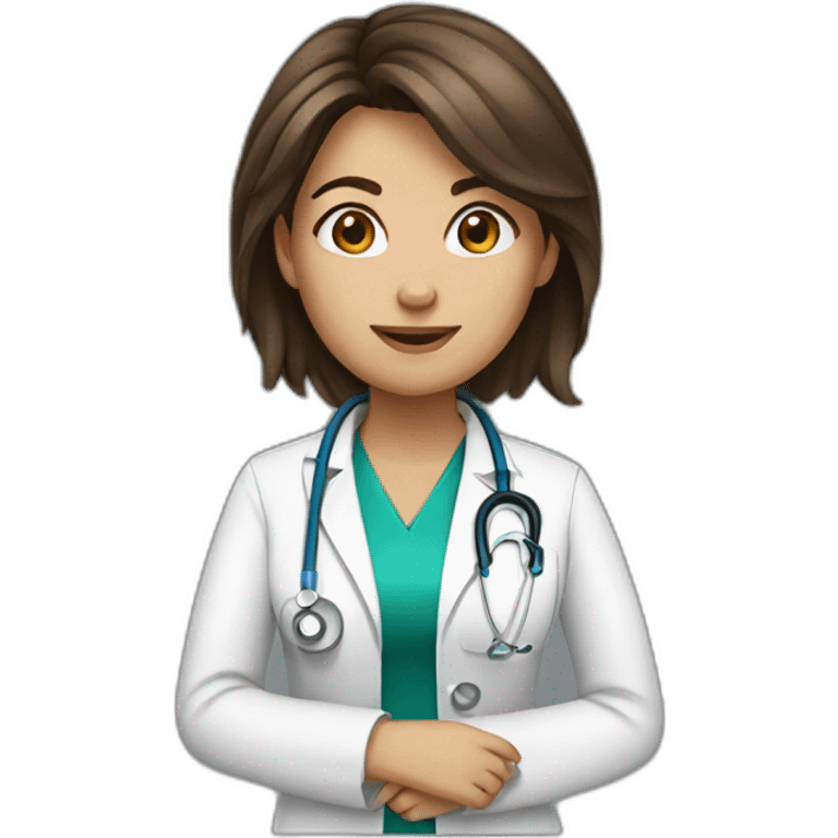 brown hair  female doctor emoji