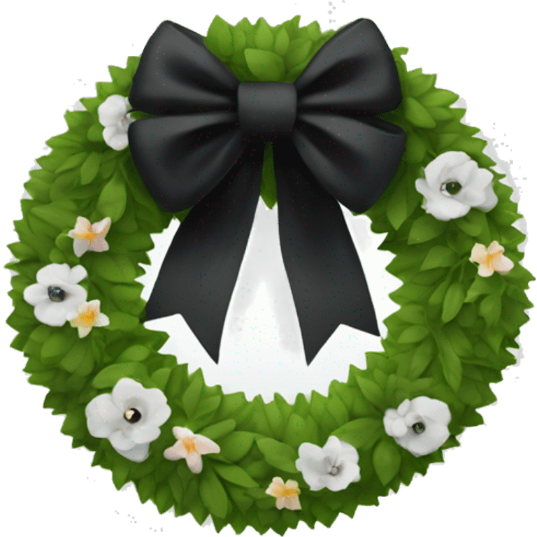 Funeral wreath with black bow emoji