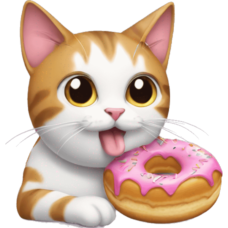 Cat eating donut emoji