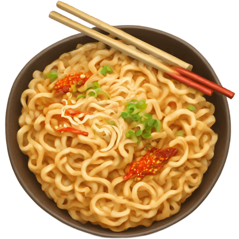 Bowl of spicy ramen noodles emoji