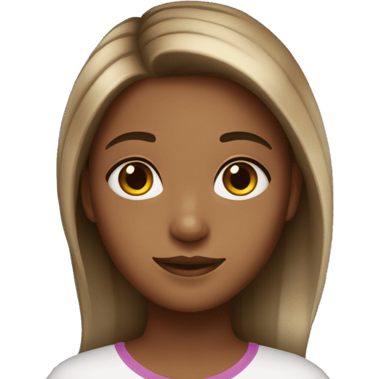 Girl with highlights and brown eyea emoji