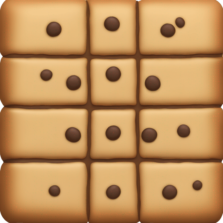 square biscuit with choco chip and lines like hide and seek biscuit emoji