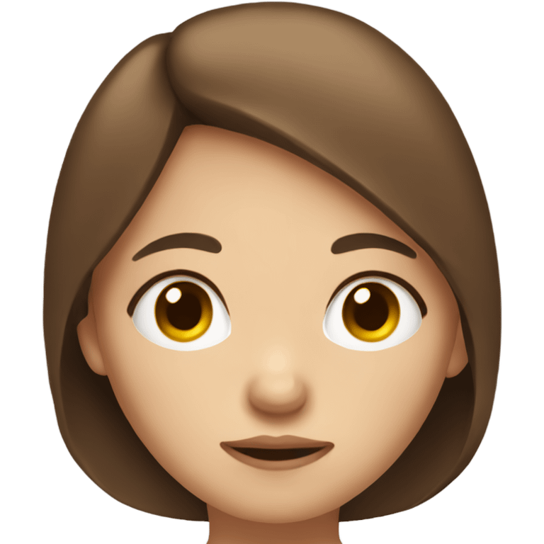 girl with brown hair, slightly chubby yet not fat, sleepy, lightskinn emoji