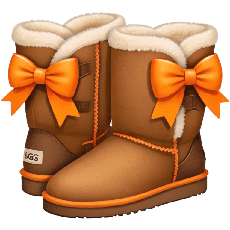 Super cute Uggs with orange bows emoji