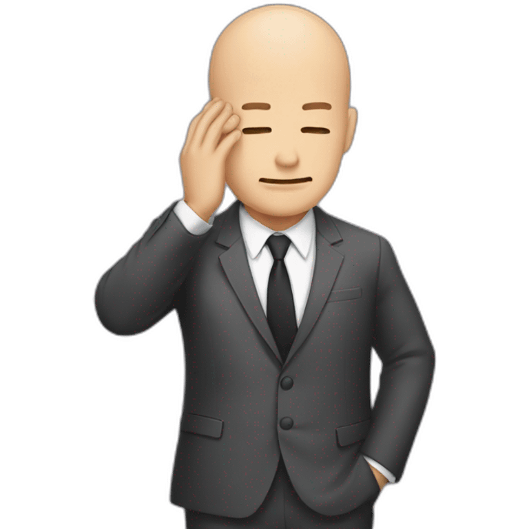  Bald facepalm in a suit emoji