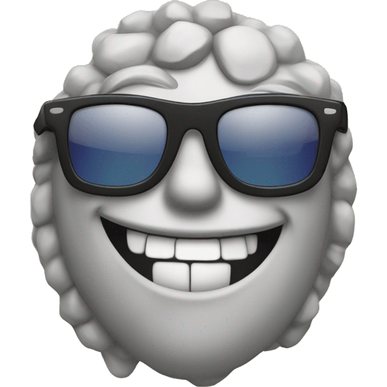 A fun, illustrated rock with a pair of cool sunglasses and a big grin. Add text with "R.C.T." or a small “Really Cool Team” label emoji