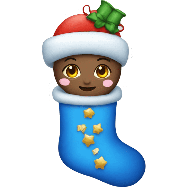 Blue coquette stocking emoji