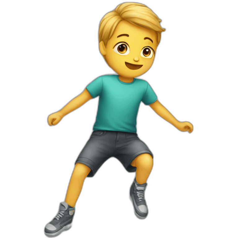 Kid on trapoline emoji