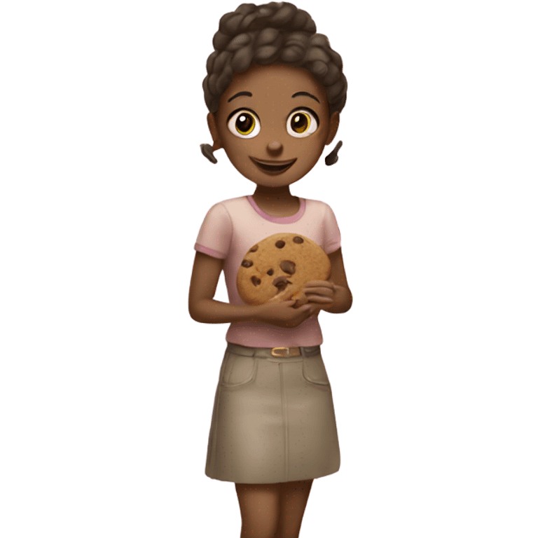 Girl with cookie emoji