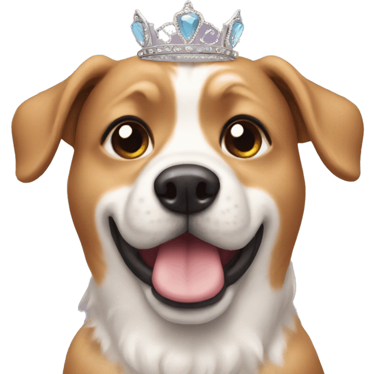 Dog wearing a tiara emoji