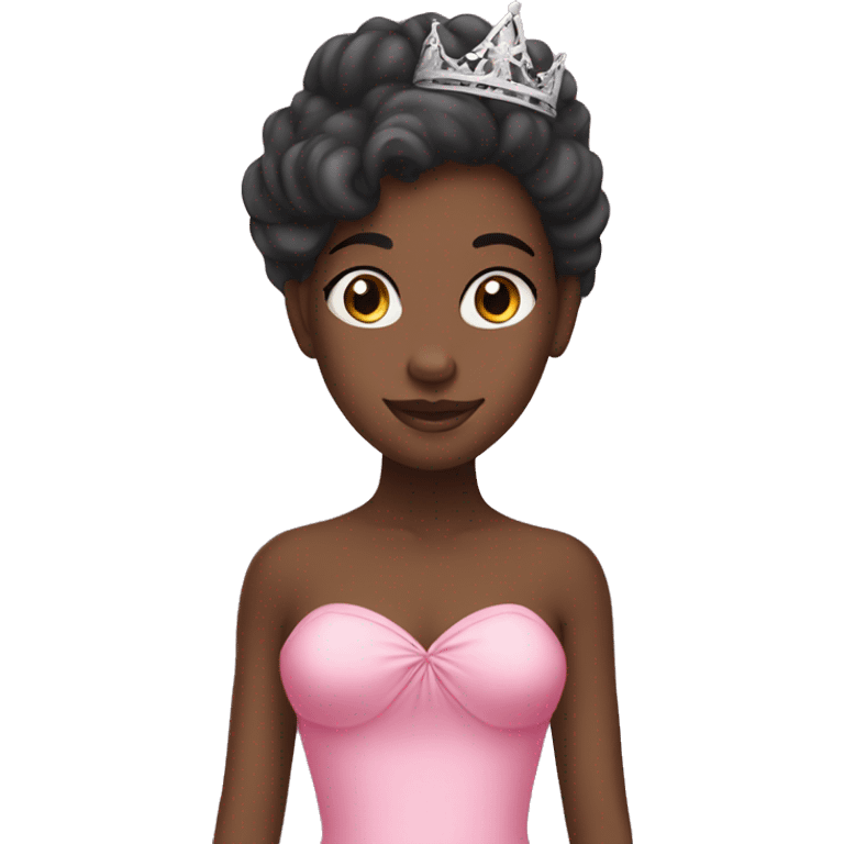 black girl princess wearing a pink dress emoji