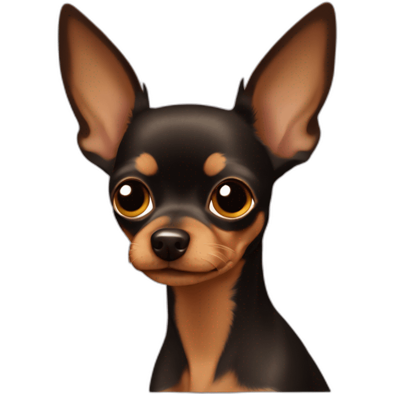 Russian toy terrier with dark brown head with light brown muzzle emoji