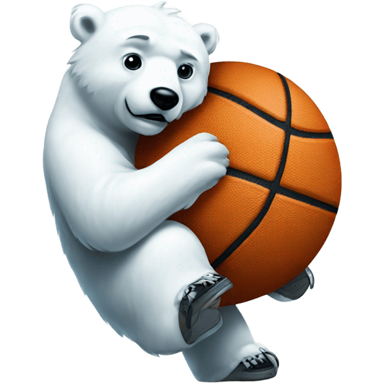 Polar bear with basketball wearing Fairmont #32 jersey emoji