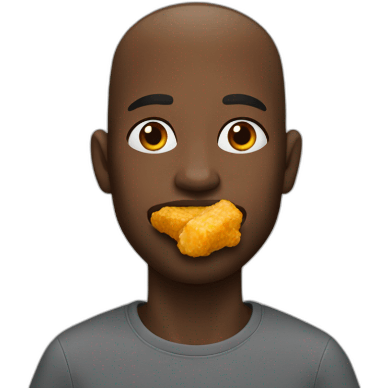 A black man eating nugget emoji