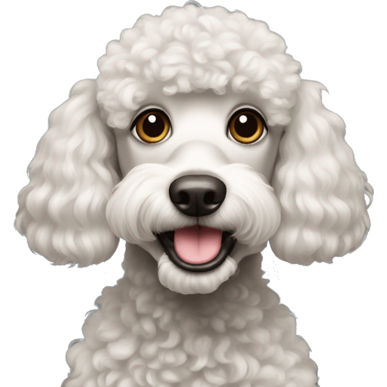 poodle with stupid face emoji