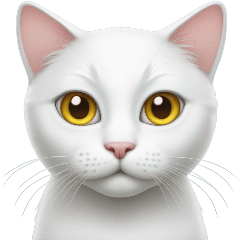 White cat with different eye colours  emoji