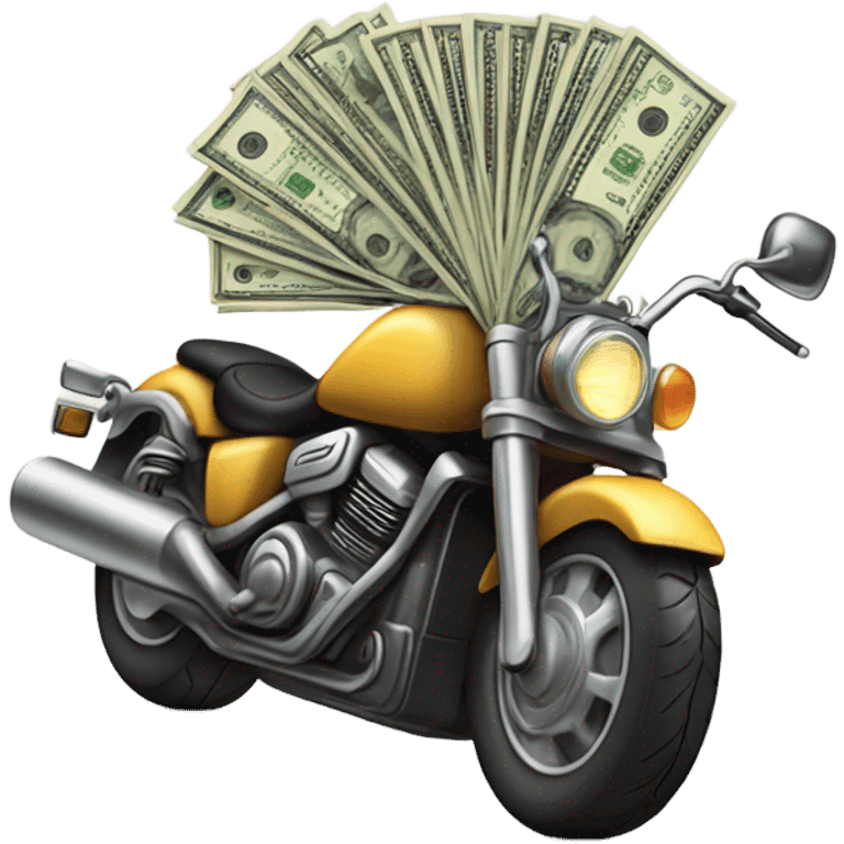 Money riding a motorcycle  emoji