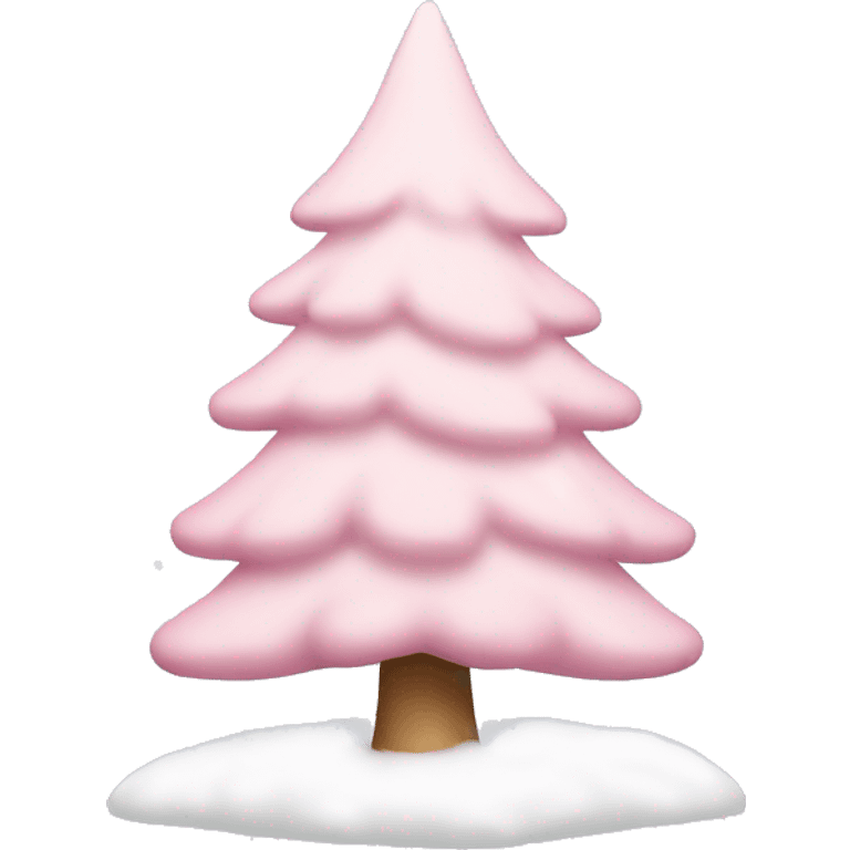 Light pink Christmas tree with snow emoji