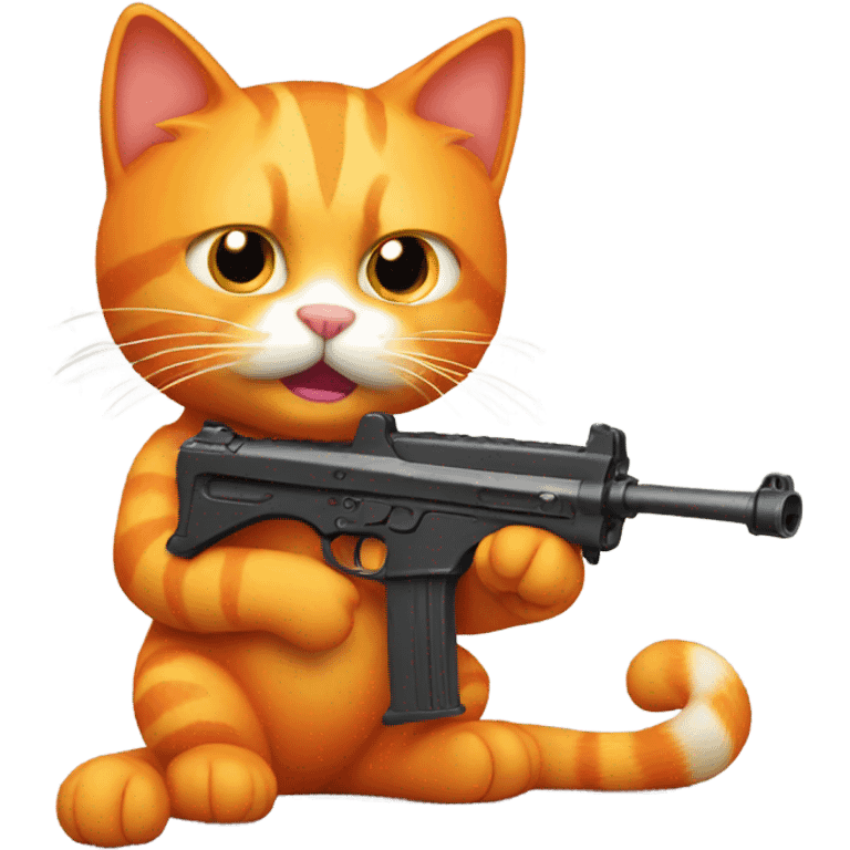 Orange cat with a toy gun emoji