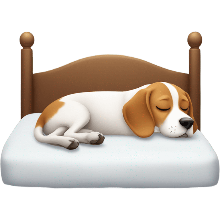 Beagle in king size bed emoji