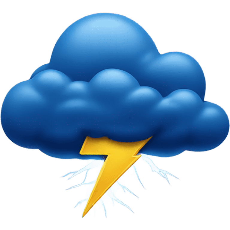 lightning from a dark blue cloud emoji