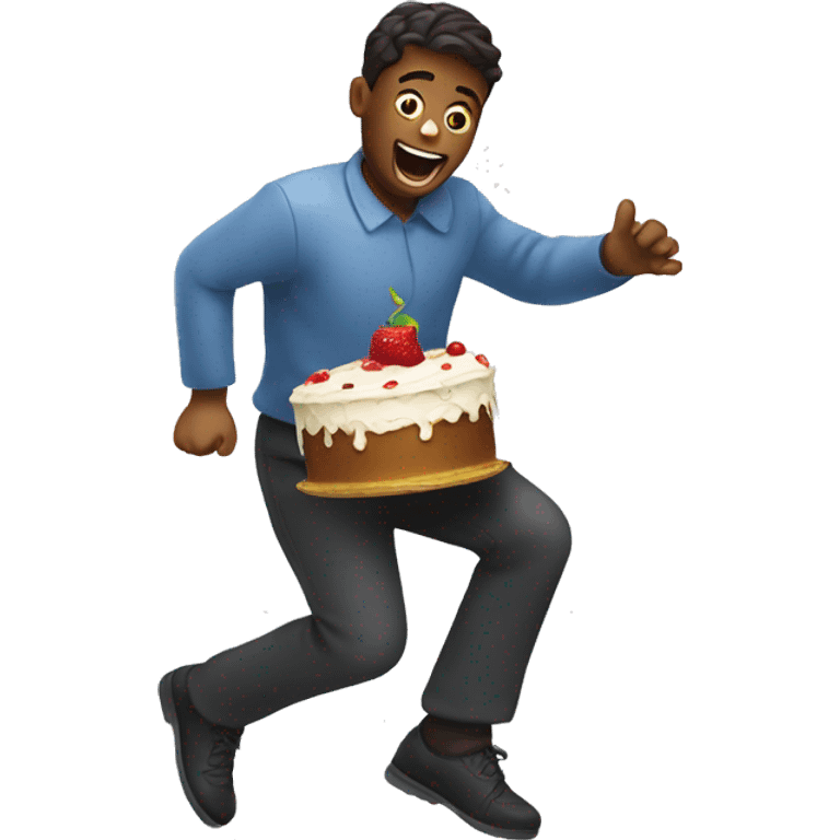 person tripping while holding a cake  emoji