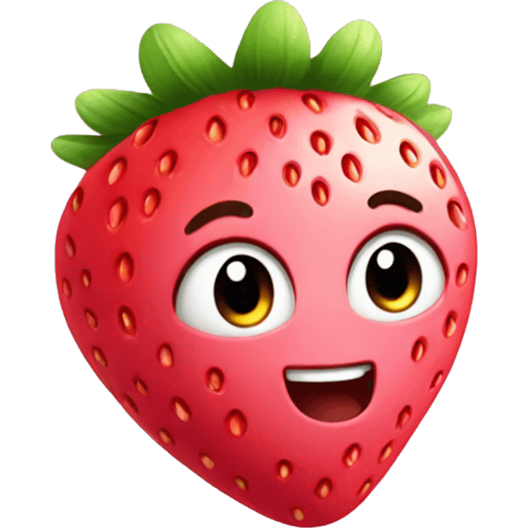 Pink cute strawberry emoji